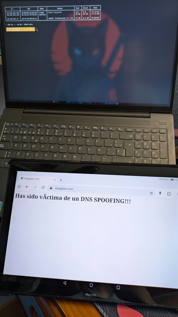 Photo of the successful attack.